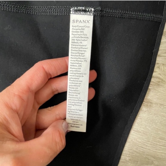 SPANX Black Leather Drape Front Jacket - Picture 7 of 8